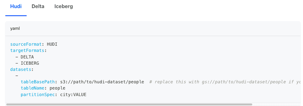 Config code